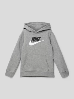 Nike Hoodie Mit Label-Print - Mittelgrau Meliert