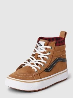 Vans High Top Sneaker Aus Echtem Leder Mit Steppnähten - Cognac