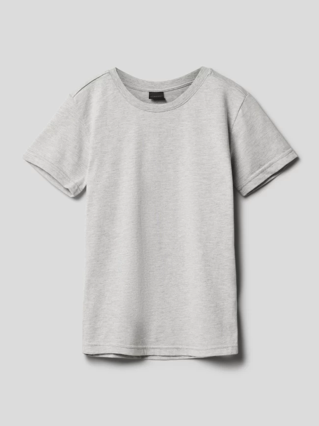 Kabooki T-Shirt Mit Rundhalsausschnitt Modell 'THEODOR' - Mittelgrau Meliert 1 Kabooki T-Shirt Mit Rundhalsausschnitt Modell 'THEODOR' - Mittelgrau Meliert