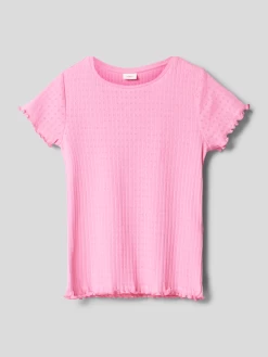 S.Oliver RED LABEL T-Shirt Mit Ripp-Struktur - Pink