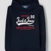 Jack & Jones Hoodie Mit Logo-Print - Marineblau