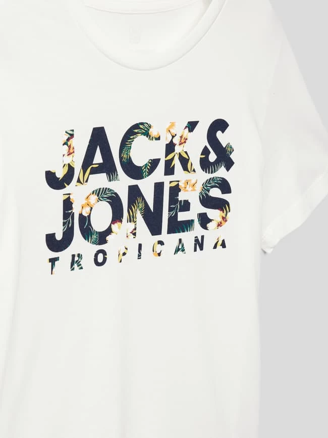 Jack & Jones T-Shirt Aus Baumwolle Mit Label-Print Modell 'BECS' - Offwhite 2 Jack & Jones T-Shirt Aus Baumwolle Mit Label-Print Modell 'BECS' - Offwhite – Bild 2