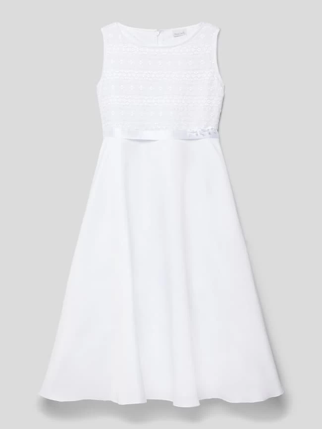 Weise Kommunionskleid Mit Spitzenbesatz - Weiß 1 Weise Kommunionskleid Mit Spitzenbesatz - Weiß