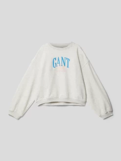 Gant Sweatshirt Mit Label-Print - Hellgrau