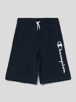 CHAMPION Sweatshorts Mit Logo-Print - Marineblau