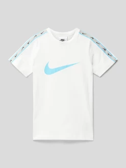 Nike T-Shirt Mit Galonstreifen - Weiß