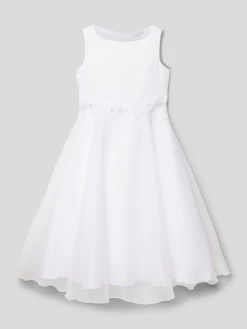 Weise Kommunionskleid Mit Zier-Applikationen - Weiß