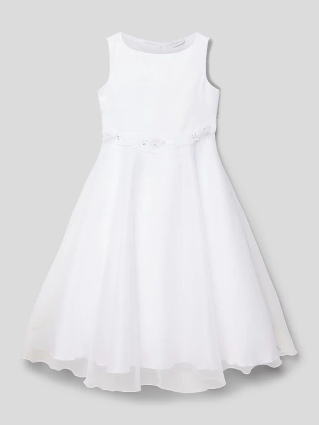 Weise Kommunionskleid Mit Zier-Applikationen - Weiß 1 Weise Kommunionskleid Mit Zier-Applikationen - Weiß