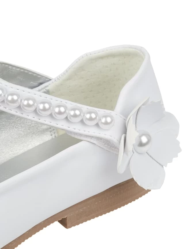 Happy Girls Ballerinas Mit Blüten-Applikation - Weiß 2 Happy Girls Ballerinas Mit Blüten-Applikation - Weiß – Bild 2