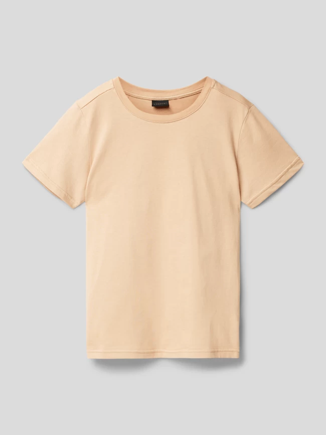 Kabooki T-Shirt Mit Rundhalsausschnitt Modell 'THEODOR' - Beige 1 Kabooki T-Shirt Mit Rundhalsausschnitt Modell 'THEODOR' - Beige