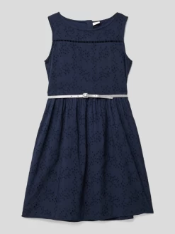 S.Oliver RED LABEL Kleid Mit Lochmuster Modell 'TG' - Marineblau