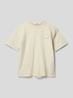 Calvin Klein Jeans T-Shirt Mit Label-Patch Modell 'BADGE MINERAL' - Beige