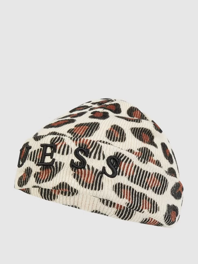 Guess Mütze Mit Woll-Anteil - Metallic Schwarz 1 Guess Mütze Mit Woll-Anteil - Metallic Schwarz