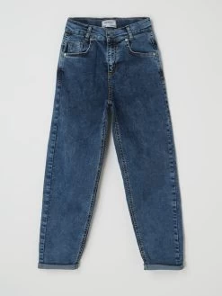 Blue Effect Cropped Balloon Fit Jeans Mit Stretch-Anteil - Blau