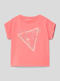 Guess T-Shirt Mit Label-Detail - Pink