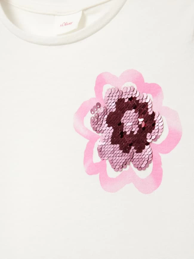 S.Oliver RED LABEL T-Shirt Mit Paillettenbesatz - Weiß 2 S.Oliver RED LABEL T-Shirt Mit Paillettenbesatz - Weiß – Bild 2