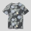 Jack & Jones T-Shirt Mit Floralem Muster - Anthrazit