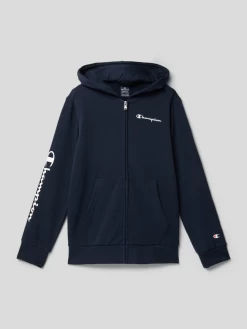 CHAMPION Sweatjacke Mit Logo-Print - Marineblau