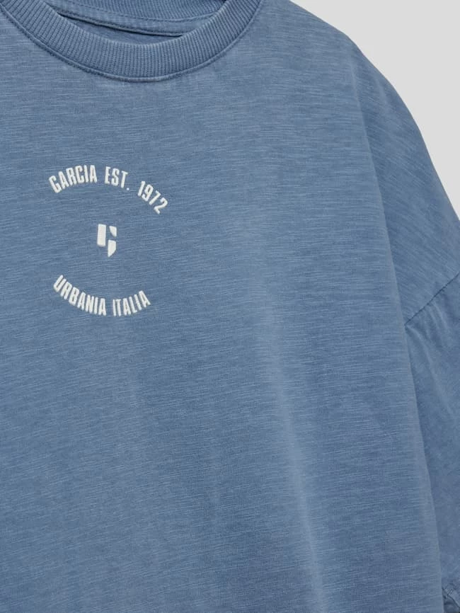 Garcia T-Shirt Mit überschnittenen Schultern - Blau 2 Garcia T-Shirt Mit überschnittenen Schultern - Blau – Bild 2