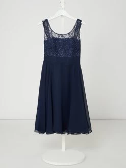 G.O.L. Kleid Mit Ziersteinbesatz - Marineblau
