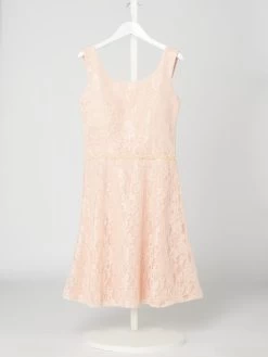 G.O.L. Kleid Aus Spitze Mit Zierperlen - Apricot