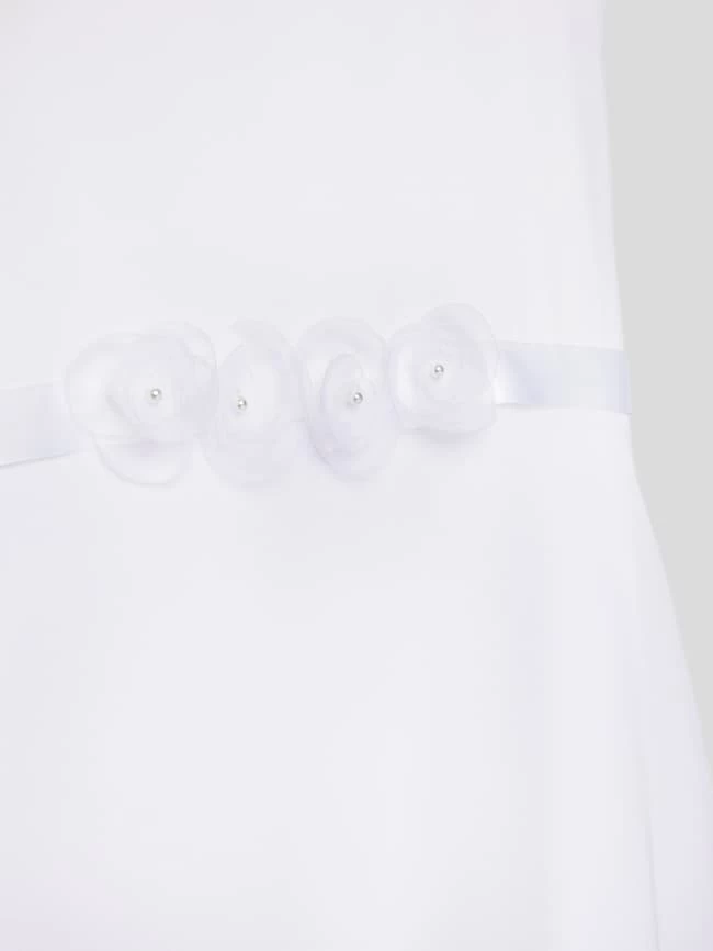 Weise Kleid Mit Schleifen-Detail - Weiß 2 Weise Kleid Mit Schleifen-Detail - Weiß – Bild 2