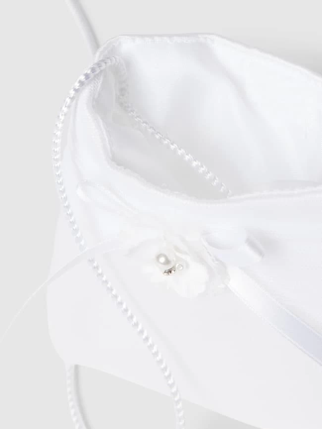 Weise Umhängetasche Mit Blüten-Applikation - Weiß 3 Weise Umhängetasche Mit Blüten-Applikation - Weiß – Bild 3