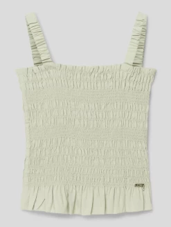 Guess Blusentop Mit Smok-Details - Schilf