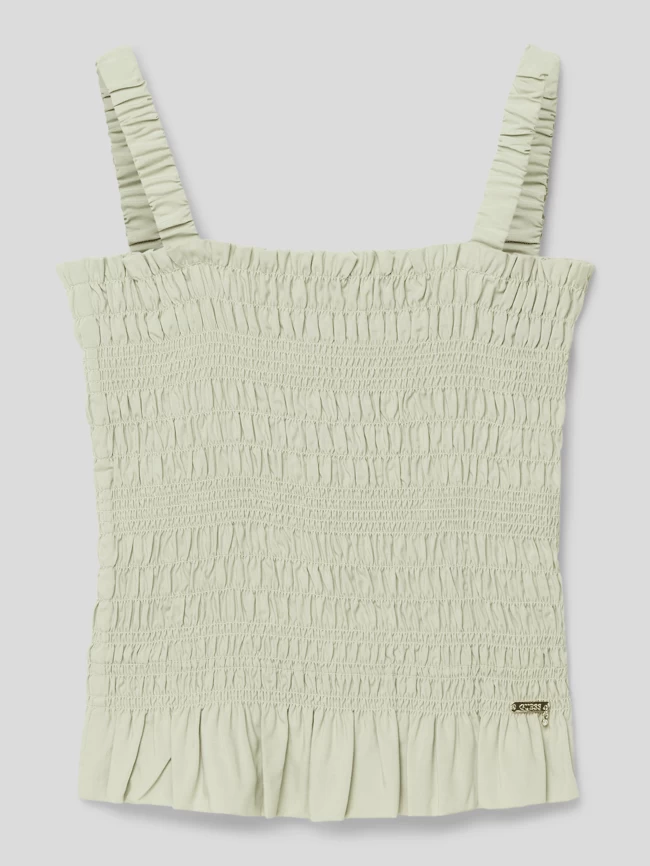 Guess Blusentop Mit Smok-Details - Schilf 1 Guess Blusentop Mit Smok-Details - Schilf