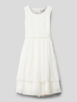 Happy Girls Kleid Mit Spitzenbesatz - Ecru