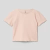 Only T-Shirt In Ripp-Optik Modell 'KONNELLA' - Altrosa