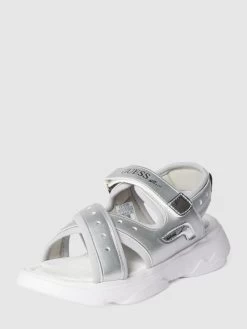 Guess Sandalen Mit Label-Print Modell 'MURIEL' - Silber