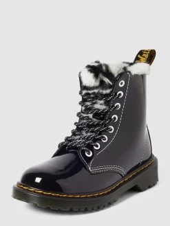 Dr. Martens Schnürboots In Lack-Optik Modell 'Serena' - Schwarz