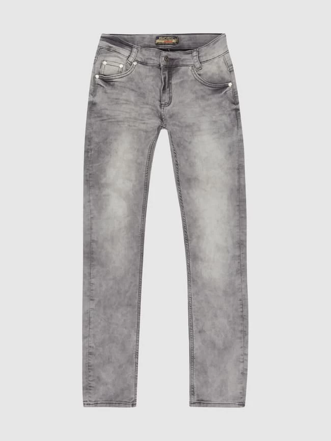 Blue Effect Stone Washed Skinny Fit Jeans - Hellgrau 1 Blue Effect Stone Washed Skinny Fit Jeans - Hellgrau