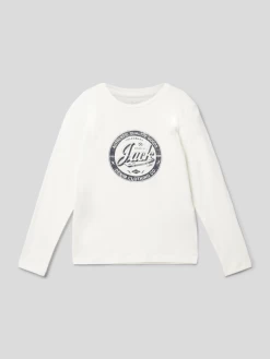 Jack & Jones Longsleeve Mit Label-Print - Offwhite