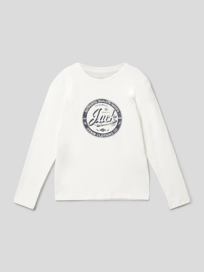 Jack & Jones Longsleeve Mit Label-Print - Offwhite 1 Jack & Jones Longsleeve Mit Label-Print - Offwhite