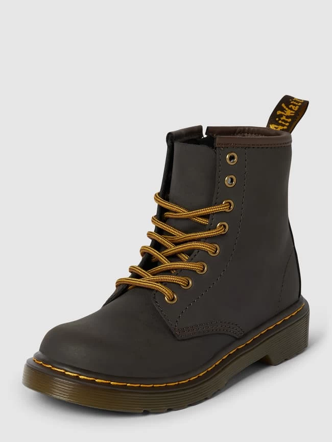 Dr. Martens Boots Aus Leder Modell '1460 J' - Dunkelbraun 1 Dr. Martens Boots Aus Leder Modell '1460 J' - Dunkelbraun