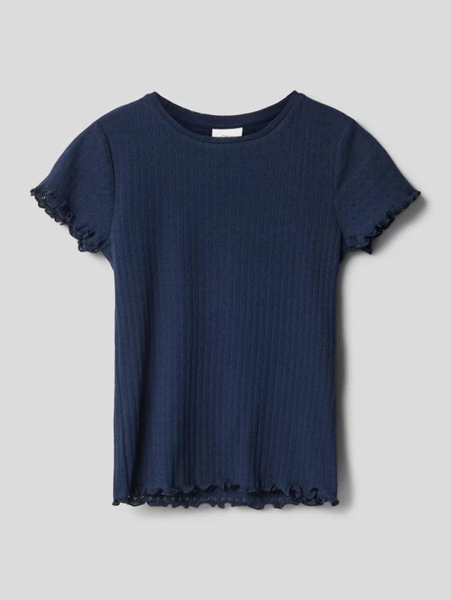 S.Oliver RED LABEL T-Shirt Mit Ripp-Struktur - Marineblau 1 S.Oliver RED LABEL T-Shirt Mit Ripp-Struktur - Marineblau