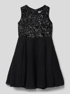 Happy Girls Kleid Mit Paillettenbesatz - Schwarz