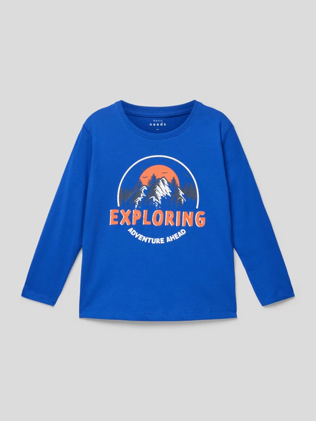 Name It Longsleeve Mit Statement-Print Modell 'VAGNO' - Dunkelblau 1 Name It Longsleeve Mit Statement-Print Modell 'VAGNO' - Dunkelblau