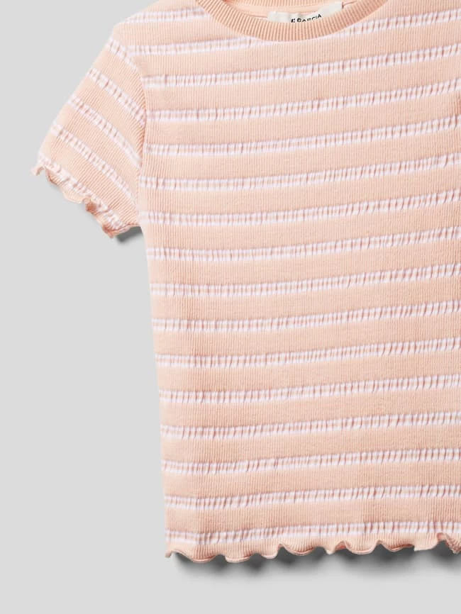 Garcia T-Shirt Mit Streifenmuster Modell 'MARGIN' - Apricot 2 Garcia T-Shirt Mit Streifenmuster Modell 'MARGIN' - Apricot – Bild 2