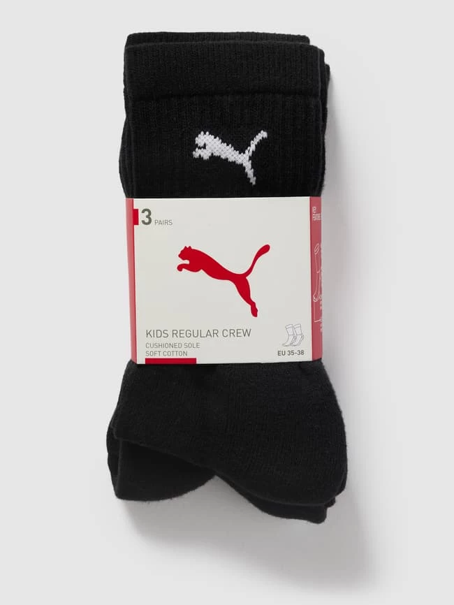 Puma Socken Mit Label-Print Im 3er-Pack Modell 'JUNIOR CREW SOCK 3P' - Schwarz 3 Puma Socken Mit Label-Print Im 3er-Pack Modell 'JUNIOR CREW SOCK 3P' - Schwarz – Bild 3