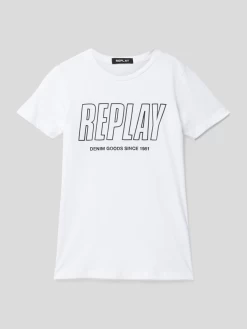 Replay T-Shirt Mit Label-Print - Weiß