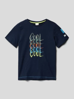 S.Oliver RED LABEL T-Shirt Mit Statement-Prints - Marineblau