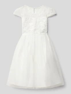 Happy Girls Kleid Mit Floralen Stickereien - Ecru