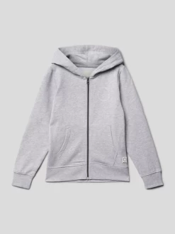 Kindermoden Kunterbunt 6 Tom Tailor Sweatjacke Mit Kapuze - Mittelgrau Meliert