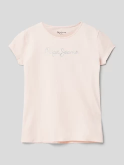 Pepe Jeans T-Shirt Mit Label-Detail Modell 'HANA' - Hellrosa