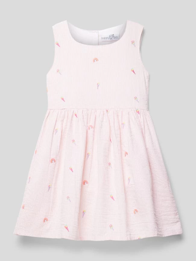 Happy Girls Kleid Mit Motiv-Stitchings - Apricot 1 Happy Girls Kleid Mit Motiv-Stitchings - Apricot