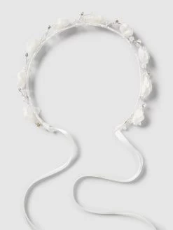 Weise Rundkranz Mit Zierbesatz - Ecru