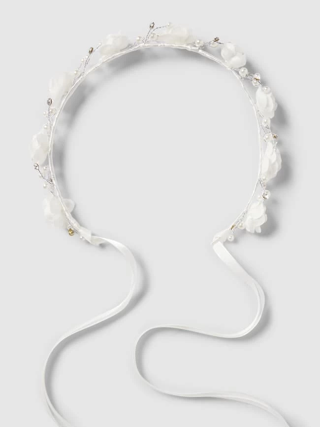 Weise Rundkranz Mit Zierbesatz - Ecru 1 Weise Rundkranz Mit Zierbesatz - Ecru